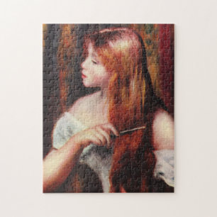 Rapariga de Renoir que penteia seu quebra-cabeça