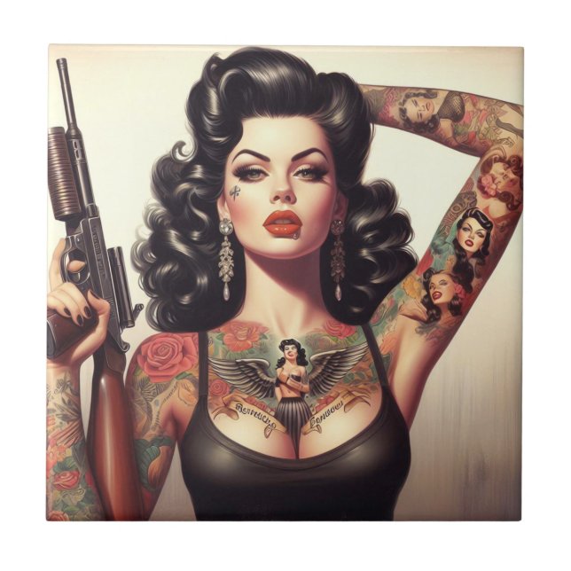 Rapariga de Tatuagem na Escola Antiga (Frente)