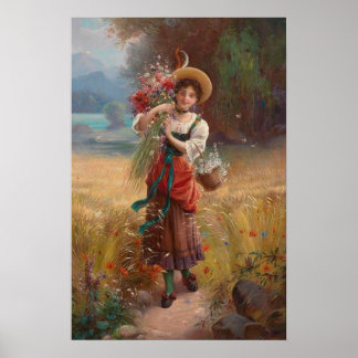 Rapariga do Círculo por Hans Zatzka - poster