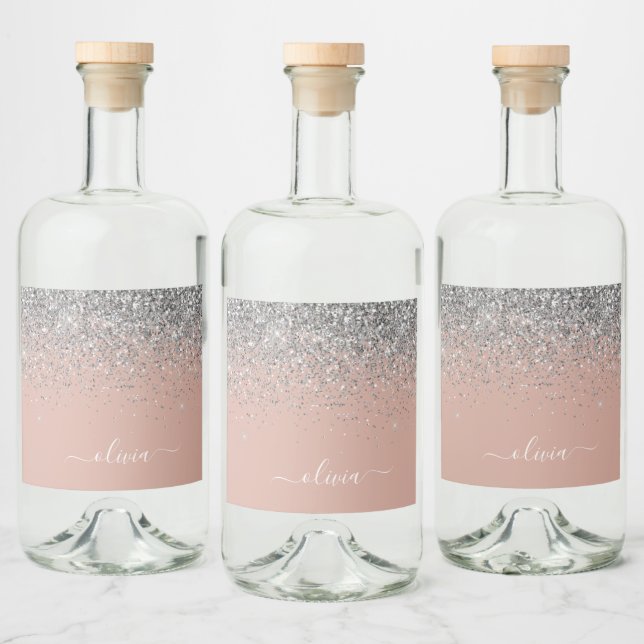 Rapariga do Monograma com rosa Dourado Blush Pink  (Garrafas)