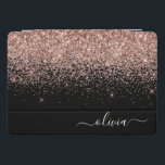 Rapariga do Monograma de Script Brilhante Cor-de-r<br><div class="desc">Rosa Dourado - Caixa de Laptop do Nome do Monograma do Script Glitter Glitter Glitter de Espelhamento Rosa e Preto. Isto faz o doce e perfeito aniversário de 16 anos, casamento, chá de panela, aniversário, chá de fraldas ou festa de solteira presente para alguém que ama luxo de luxo e...</div>