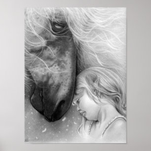 Rapariga dos Sonhos Mágicos com POSTER de Cavalo