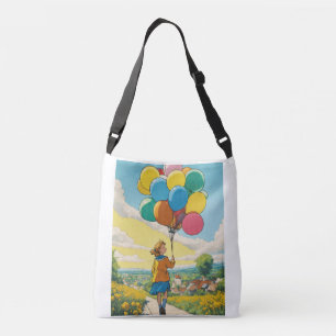 Rapariga e Balão Impressos Tote Bag