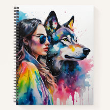 Rapariga e Lobo Arco-íris