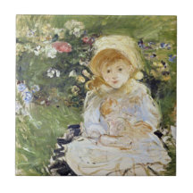 Rapariga jovem com uma boneca (por Berthe Morisot)