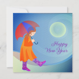 Rapariga Na Chuva Moderna Texto Personalizado Colo