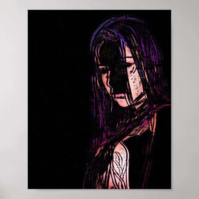 Rapariga na Poster das Trevas (Frente)