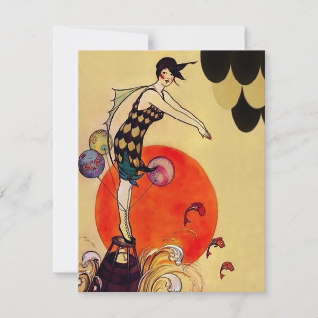 Rapariga Nadadora ~ Convites / RSVP (Frente)