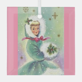 Rapariga no inverno Casaco retrorreflector rosa e