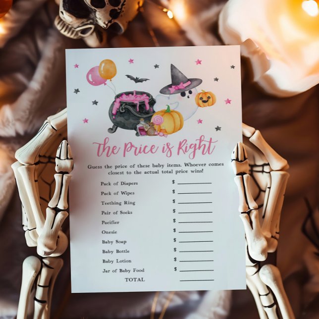 Rapariga Pequena Boo Joga O Preço Certo (Ghost Halloween Baby Shower The Price is Right Game)