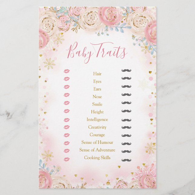 Rapariga Pinguin Winter Snowflake Traços De Bebê (Frente)