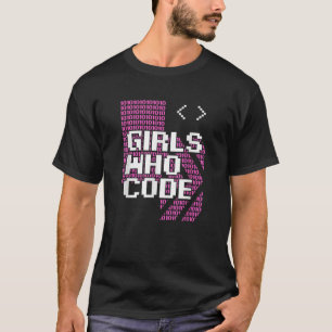 Rapariga Que Codifica A Camisa Do Codificador