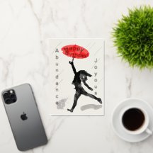 Rapariga Red Umbrella Foil Birthday Card Personali