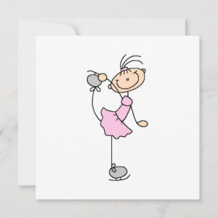 Rapariga Rosa Pintada Figura Patinador De Gelo