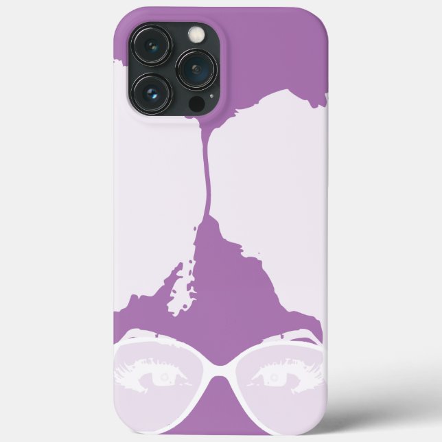 Rapariga roxa com Afro com óculos de sol brancos (Verso)