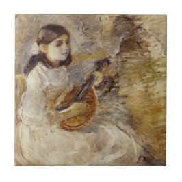 Rapariga Tocando Mandolin (por Berthe Morisot)