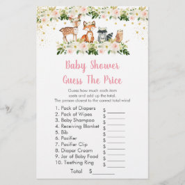 Rapariga Woodland Adivinha O Jogo Do Chá de fralda