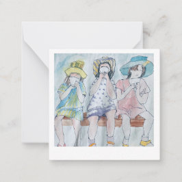 Raparigas De Cartão De Aniversário Com Sorvete