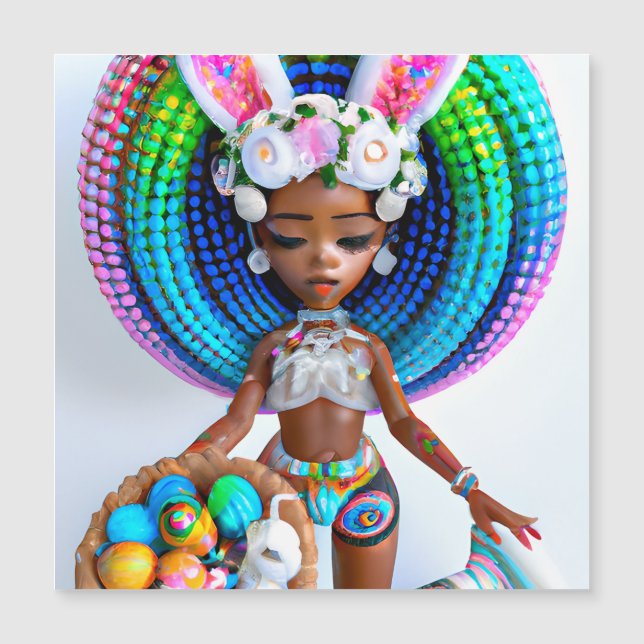 Raparigas de Melanina Mágica Caçadora Negra de Ovo (Frente)