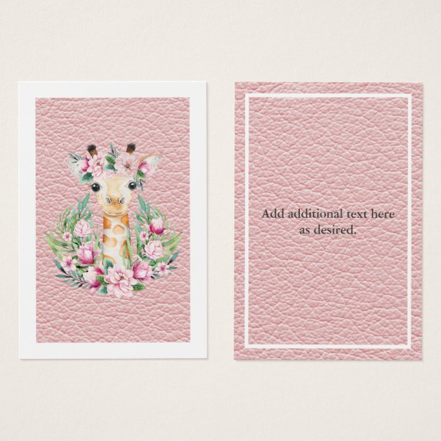 Raparigas Florais Rustic Giraffe Chamadas Boho Bon (Frente & Verso)