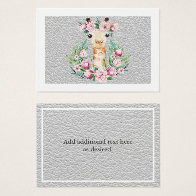 Raparigas Florais Rustic Giraffe Chamadas Boho Bon (Frente & Verso)