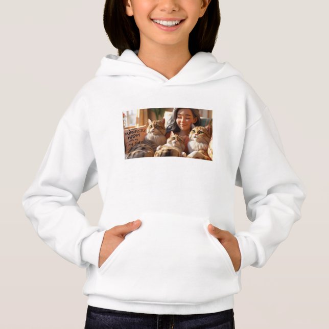 Raparigas Hoodie - "Estou Puramente Feliz Com Os M (Frente)