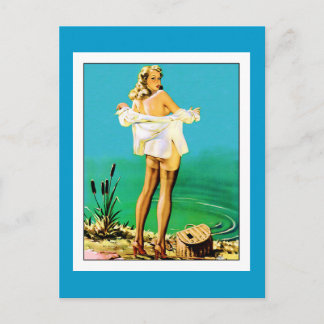 Raparigas Pin up de Arte em Cartão Postal Impressã