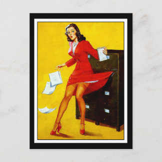 Raparigas Pin up de Arte em Cartão Postal Impressã