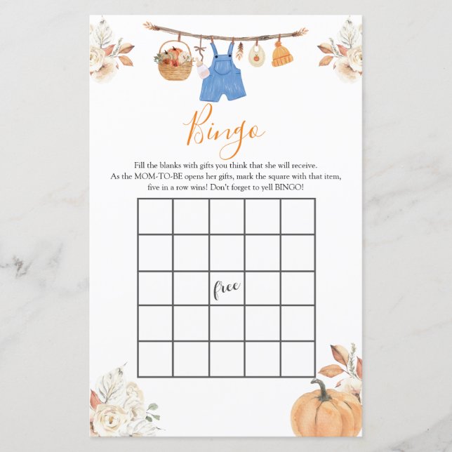 Rapaz de Roupas de Outono Pumpkin Fall Chá de fral (Frente)