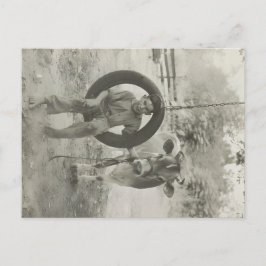 rapaz e vaca preto e branco cartão postal vintage