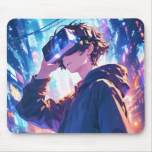 Rapaz Futurista Com VR - Mouse Pad Anime