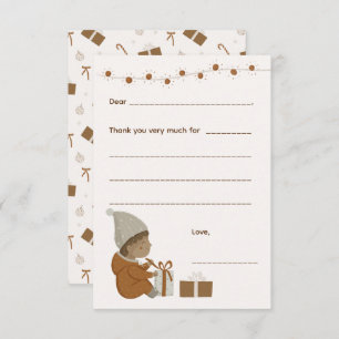 Rapaz Natal Obrigado nota, preencha o cartão