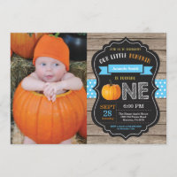 Rapaz Rustic Pumpkin Primeiro Convite de Aniversár