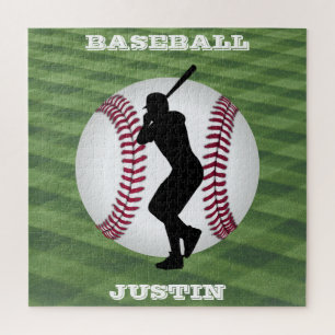 Rapazes Quebra-cabeça de basebol com o nome dele!