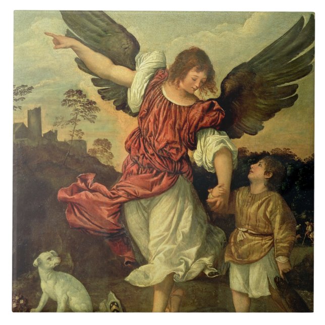 Raphael e Tobias, 1507-8 (óleo no painel) (Frente)