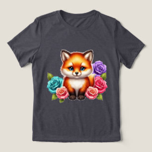 Raposa Adorável com Rosas Coloridas na Floresta