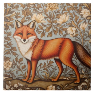 Raposa Andando Inspirada em William Morris