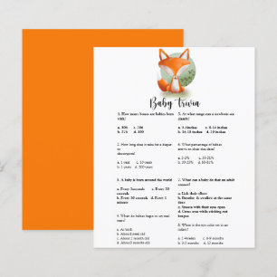 Raposa Bebê Trivia Jogo Chá de fraldas