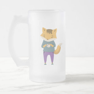 Raposa-branca com xícara de chá