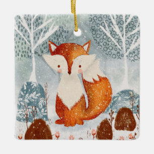 Raposa Branca em Ornamento Florestal