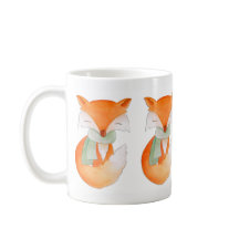 Raposa de inverno embrulhada na caneca de arte