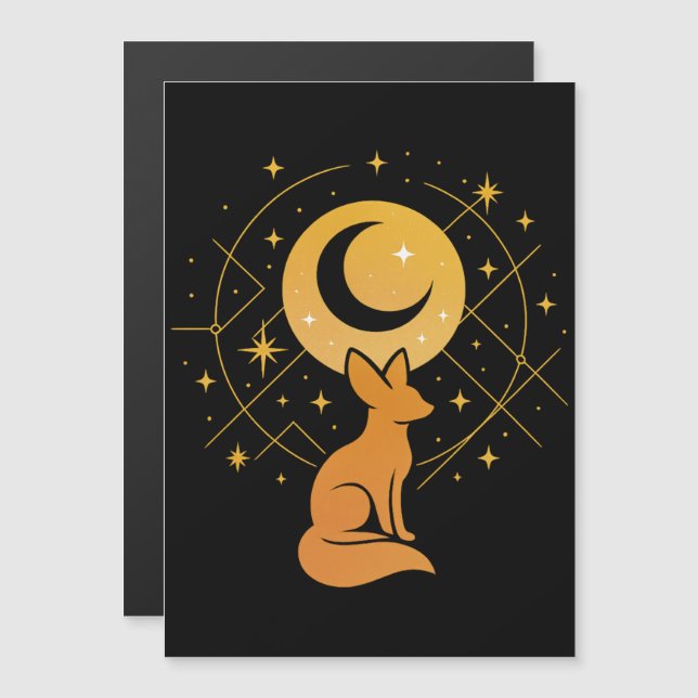 Raposa do Deserto Celestial - Lua e Estrelas Cósmi (Frente/Verso)