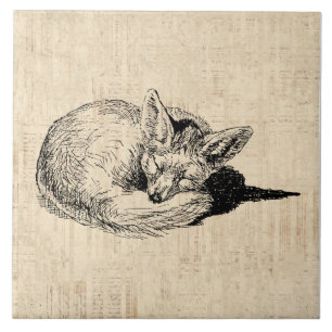 Raposa dormente animal de estimação de arte ilus