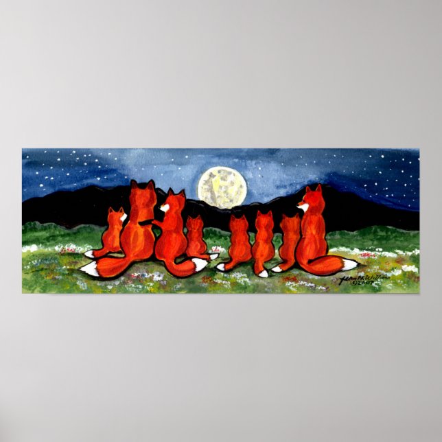 Raposa Família Raposa Assistindo Poster Noite de L (Frente)