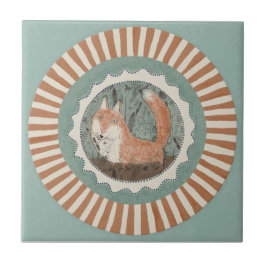Raposa Fantasia Azul Terracota Aqua Teal