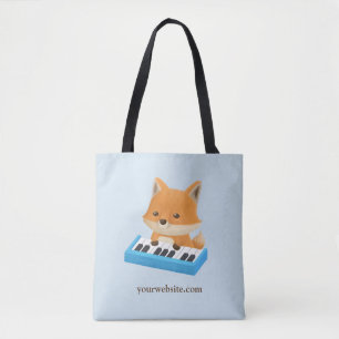 Raposa Fofa Tocando no Teclado do Piano Tote