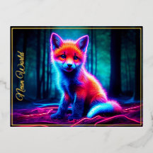 Raposa mística de neon em florestas encantadas bri