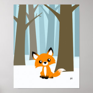 Raposa na Poster Floresta