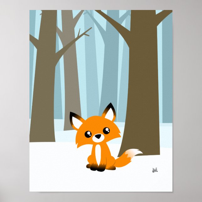 Raposa na Poster Floresta (Frente)