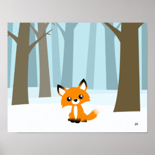 Raposa na Poster Floresta